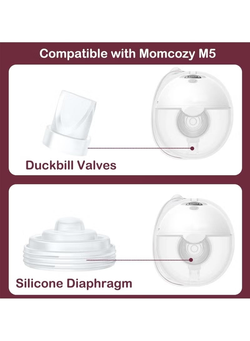 ColaBear 6 Pack Duckbill Valves & 4PCS Diaphragm Compatible with Momcozy M5 Wearable Breast Pump, Replacement Pump Parts Accessories Compatible for M5 Momcozy - Image 2